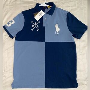 Ralph Lauren Navy Blue Colorblock Polo Shirt